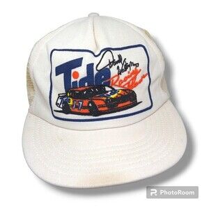Vintage Darrell Waltrip #17 Tide Racing Puff Print Snapback Hat-Mesh-USA Made-80